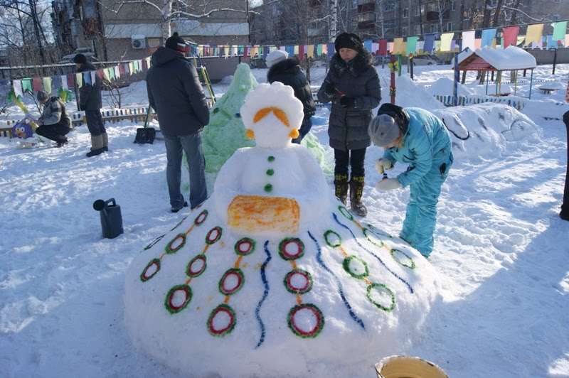 Снежные фигуры для детского сада: технология создания