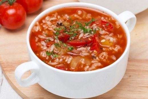 Быстрый китайский томатный суп с рисом