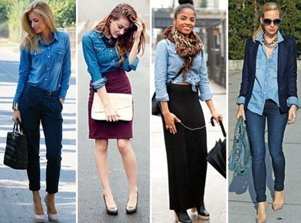 100 вариантов сочетания джинсовой рубашки с другими вещами гардероба. Фото с сайта http://idealook.ru/post/18186485698